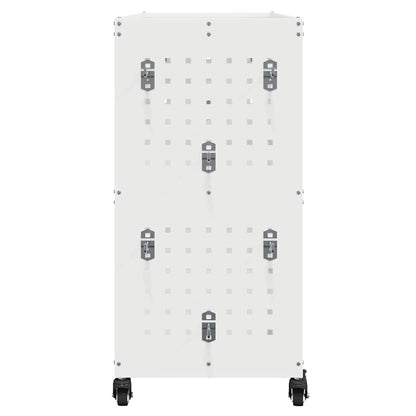 vidaXL Tool Trolley with Shelf White 75 x 35 x 73 cm Cold-rolled Steel 6