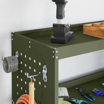 vidaXL Tool Trolley Olive Green 75 x 35 x 73 cm Cold-rolled Steel 4
