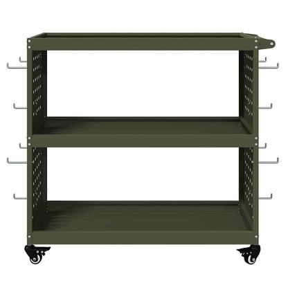 vidaXL Tool Trolley Olive Green 75 x 35 x 73 cm Cold-rolled Steel 5