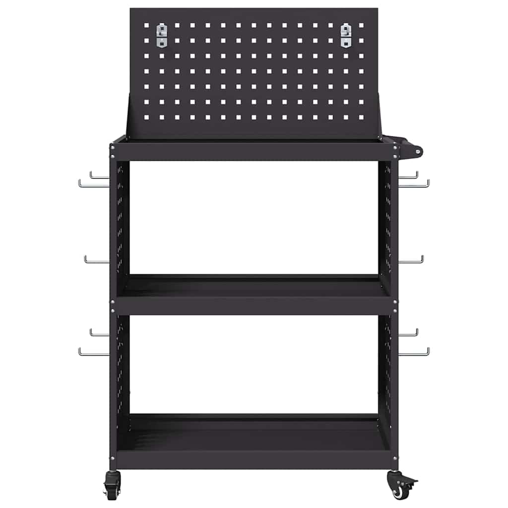 vidaXL Tool Trolley Black 65 x 35 x 111 cm Cold-rolled Steel 5