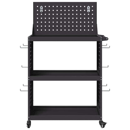 vidaXL Tool Trolley Black 65 x 35 x 111 cm Cold-rolled Steel 5
