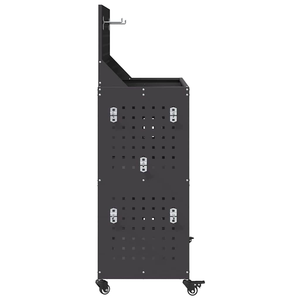 vidaXL Tool Trolley Black 65 x 35 x 111 cm Cold-rolled Steel 6