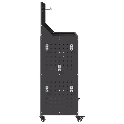 vidaXL Tool Trolley Black 65 x 35 x 111 cm Cold-rolled Steel 6