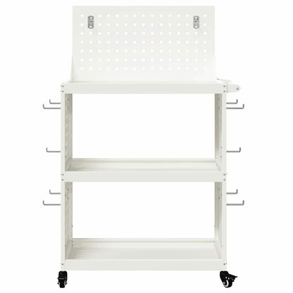 vidaXL Tool Trolley White 65 x 35 x 111 cm Cold-rolled Steel 5