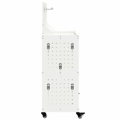 vidaXL Tool Trolley White 65 x 35 x 111 cm Cold-rolled Steel 6