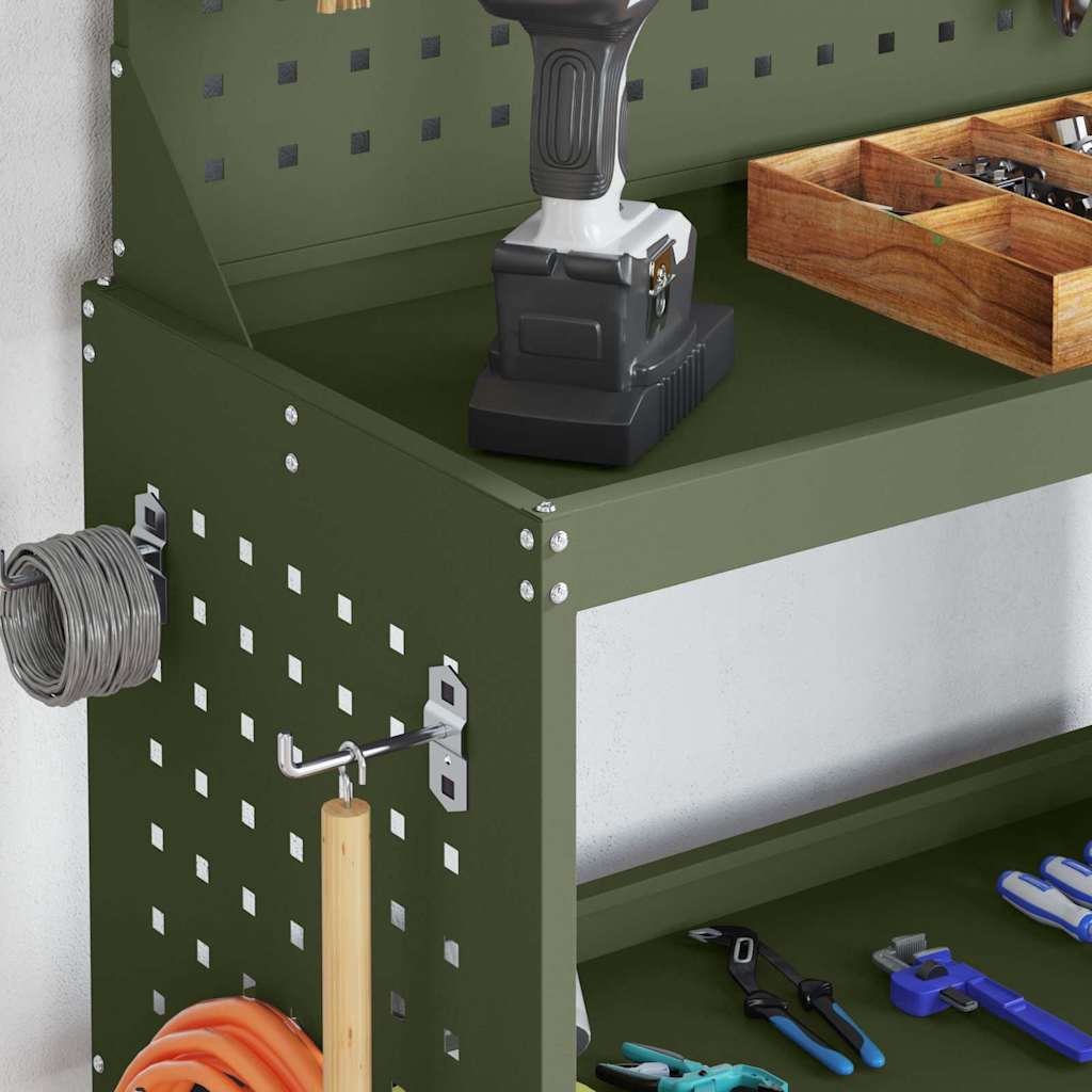 vidaXL Tool Trolley Olive Green 65 x 35 x 111 cm Cold-rolled Steel 4