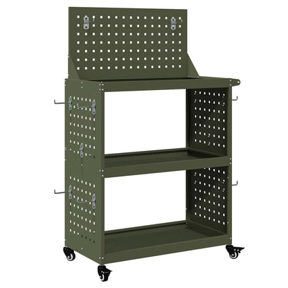 vidaXL Tool Trolley Olive Green 65 x 35 x 111 cm Cold-rolled Steel 2