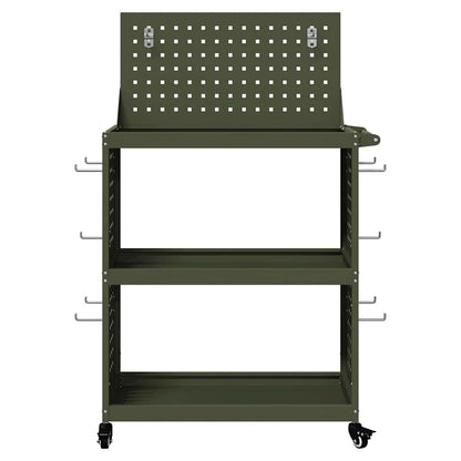 vidaXL Tool Trolley Olive Green 65 x 35 x 111 cm Cold-rolled Steel 5