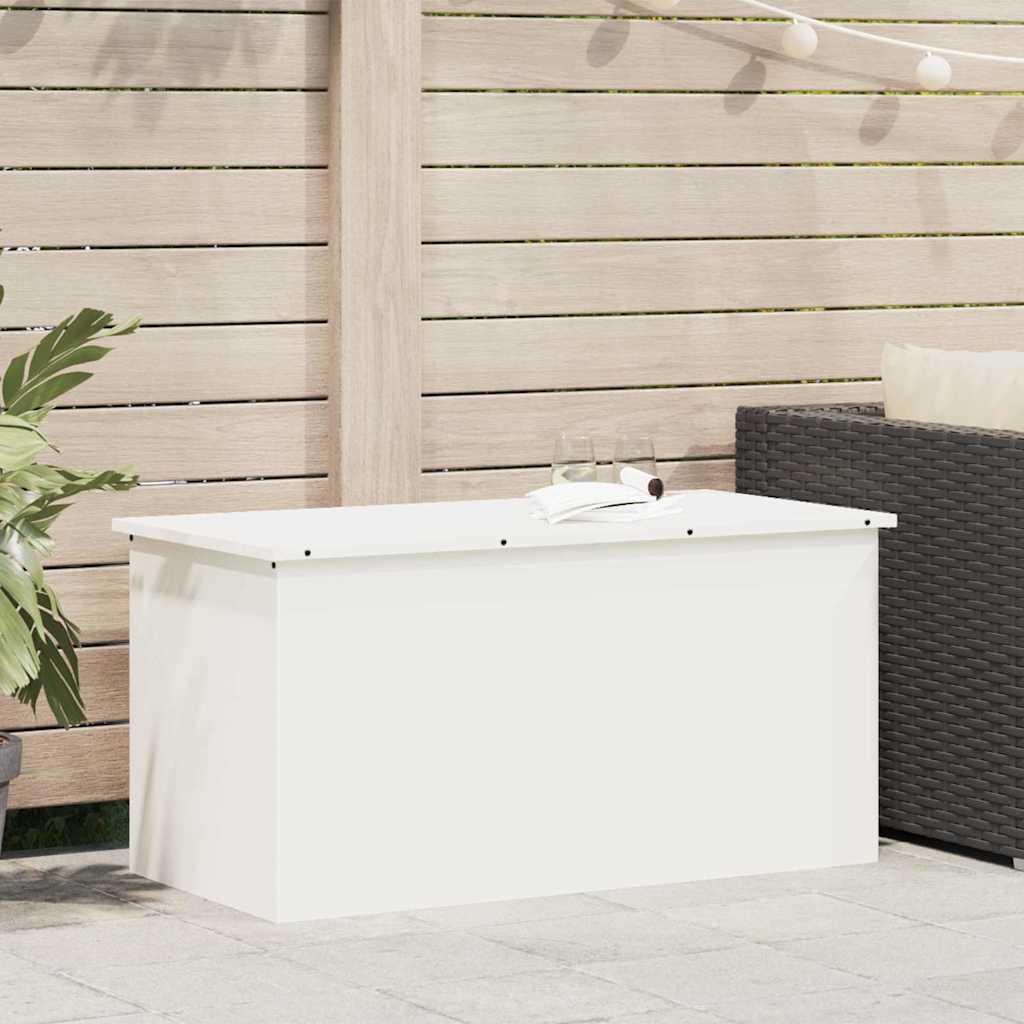 Garden Storage Cushion Box Galvanised Steel 100 x 50.5 x 50 cm White