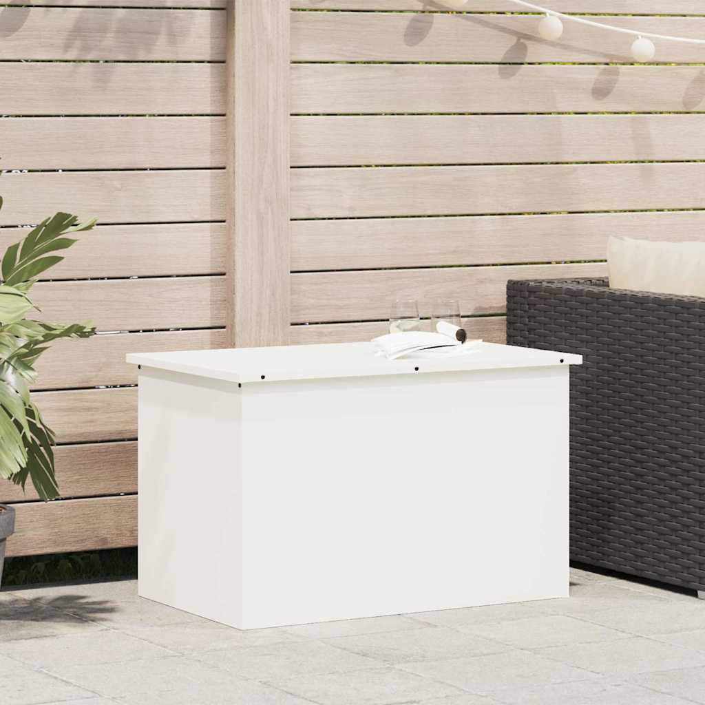 Garden Storage Cushion Box Galvanised Steel 80 x 50.5 x 50 cm White