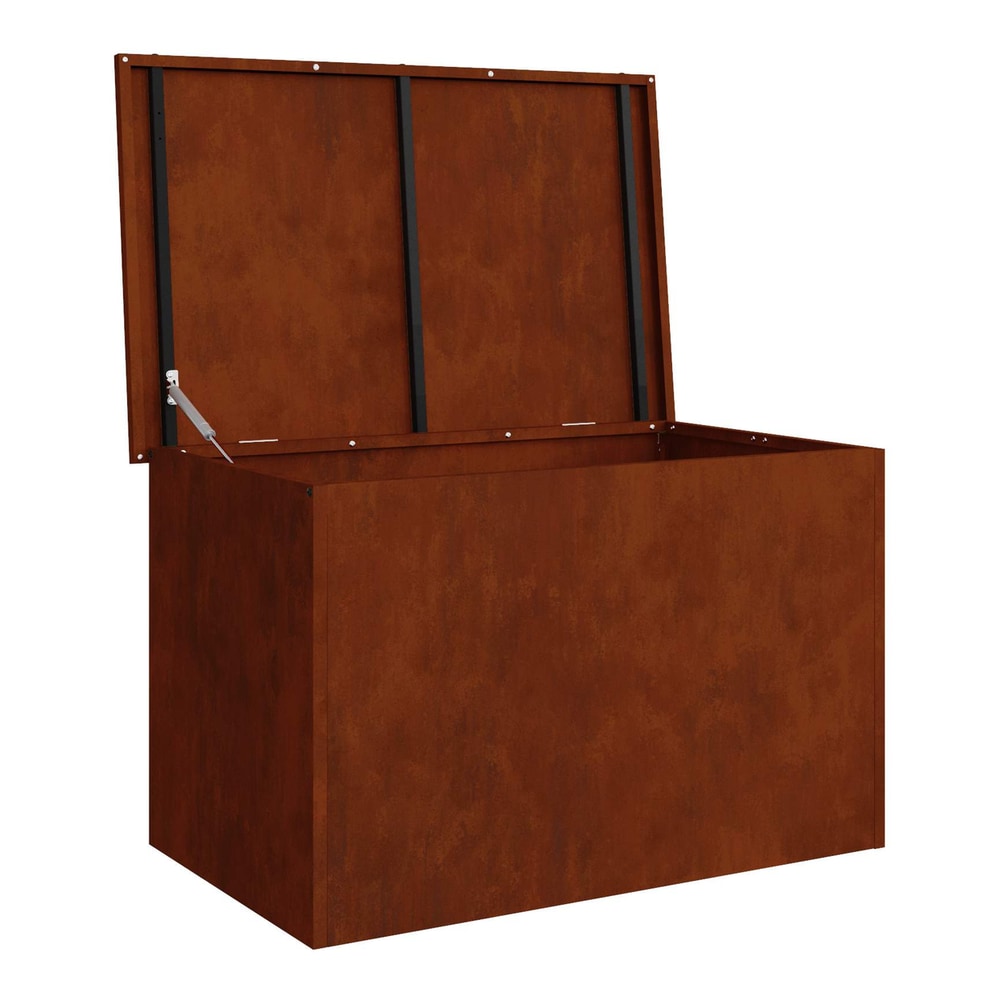 Garden Storage Cushion Box Galvanised Steel 80 x 50.5 x 50 cm Weathering steel