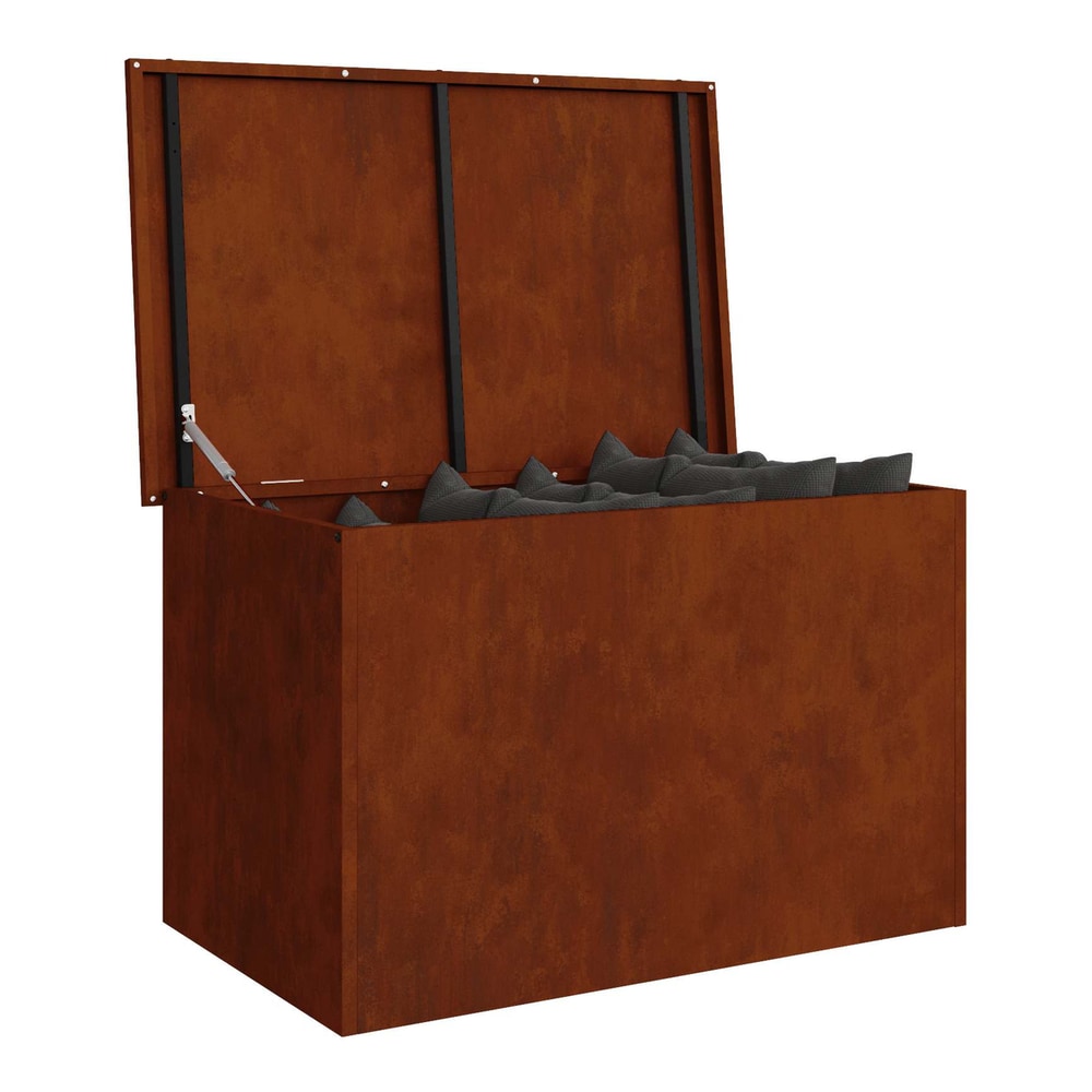 Garden Storage Cushion Box Galvanised Steel 80 x 50.5 x 50 cm Weathering steel