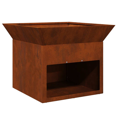 vidaXL Fire Pit Rusty 50 x 50 x 40 cm Weathering steel 5