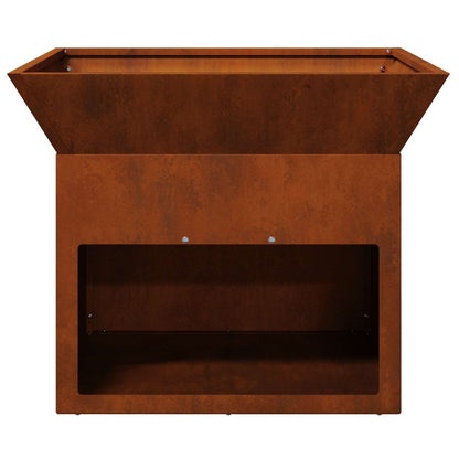 vidaXL Fire Pit Rusty 50 x 50 x 40 cm Weathering steel 6