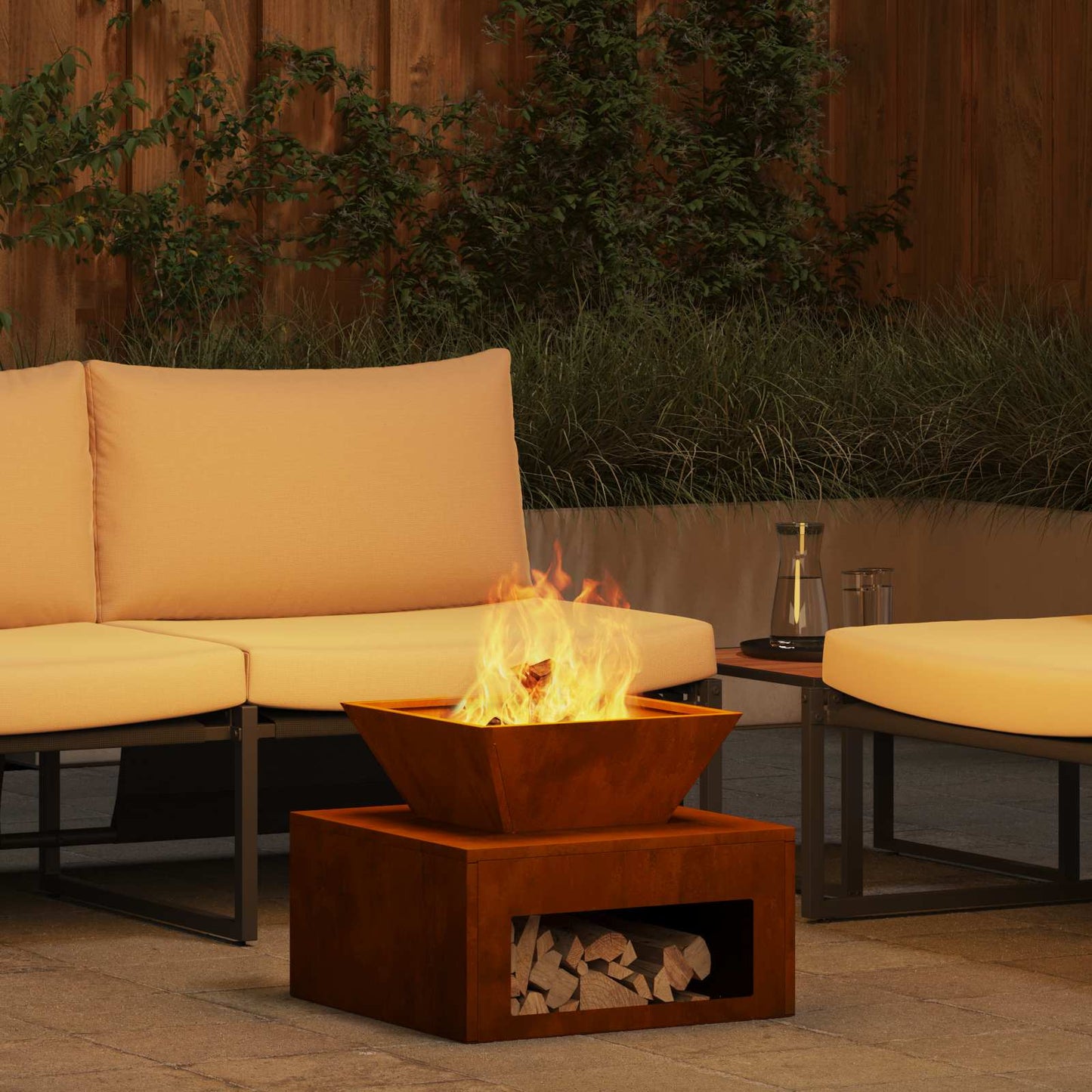 vidaXL Fire Pit Rusty 50 x 50 x 40 cm 1