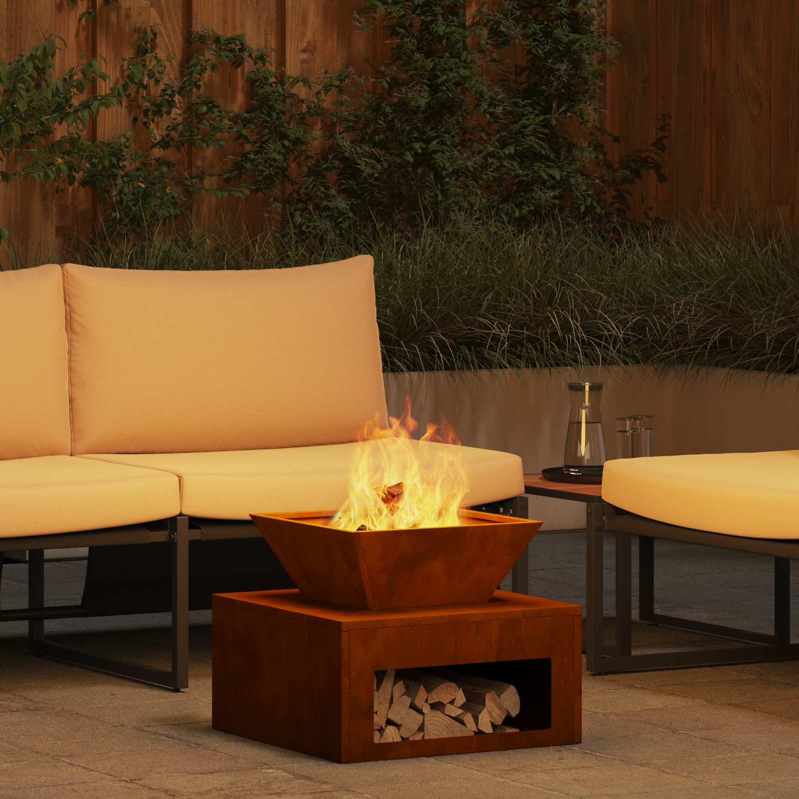vidaXL Fire Pit Rusty 50 x 50 x 40 cm 1