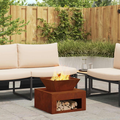 vidaXL Fire Pit Rusty 50 x 50 x 40 cm 4