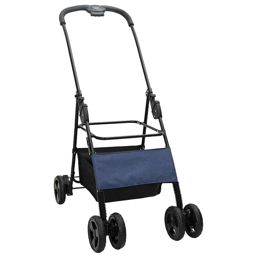 vidaXL Folding Pet Stroller Adjustable Blue 81 x 47 x 99 cm Polyester 4
