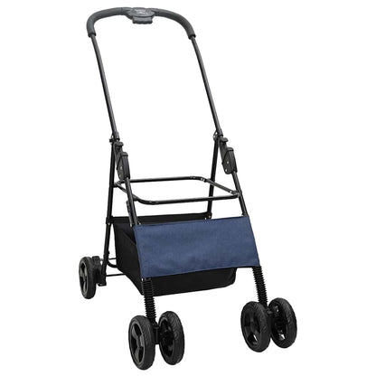 vidaXL Folding Pet Stroller Adjustable Blue 81 x 47 x 99 cm Polyester 4