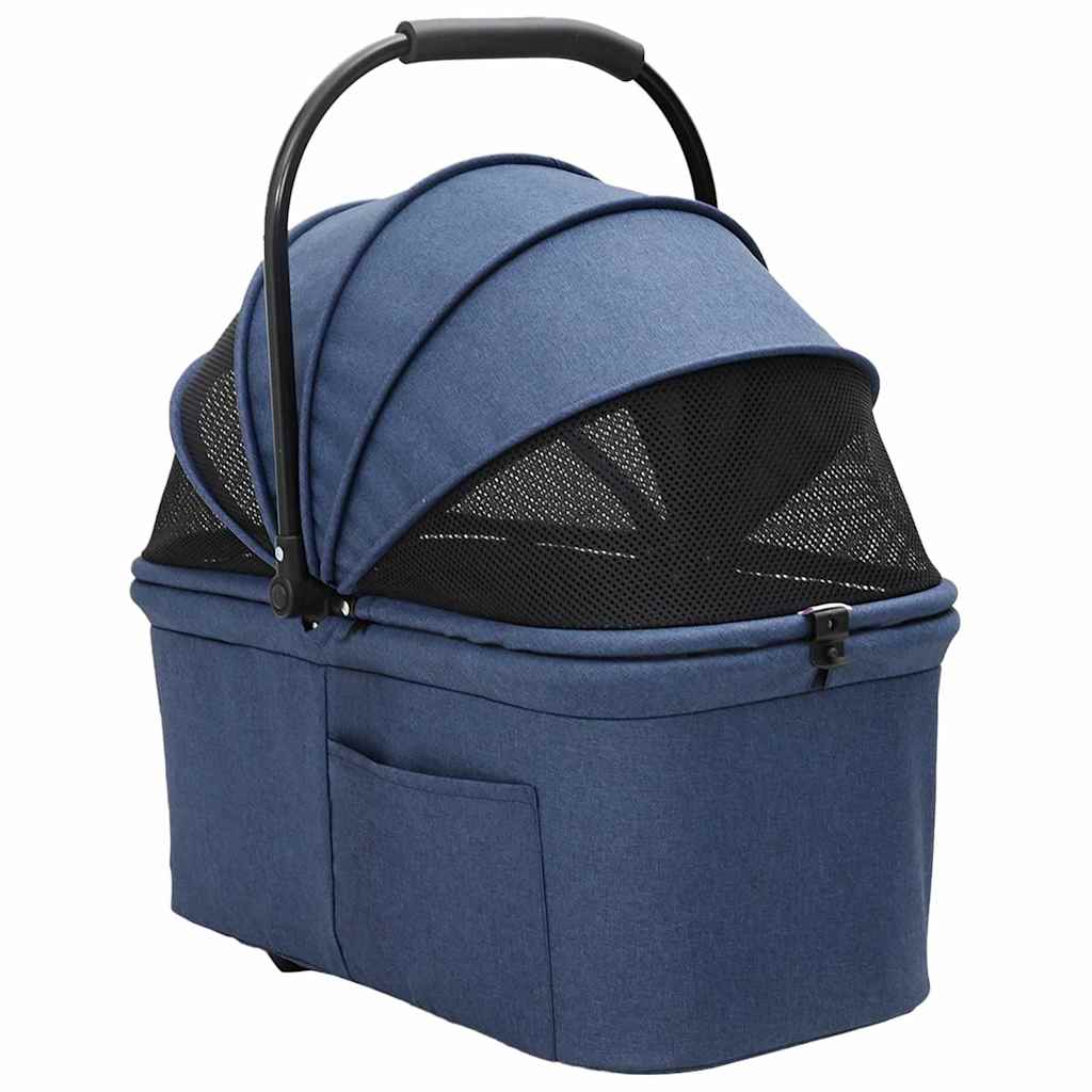 vidaXL Folding Pet Stroller Adjustable Blue 81 x 47 x 99 cm Polyester 5