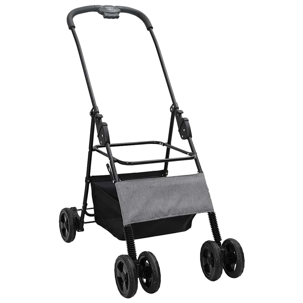 vidaXL Folding Pet Stroller Adjustable Grey 81 x 47 x 99 cm Polyester 4