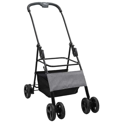 vidaXL Folding Pet Stroller Adjustable Grey 81 x 47 x 99 cm Polyester 4