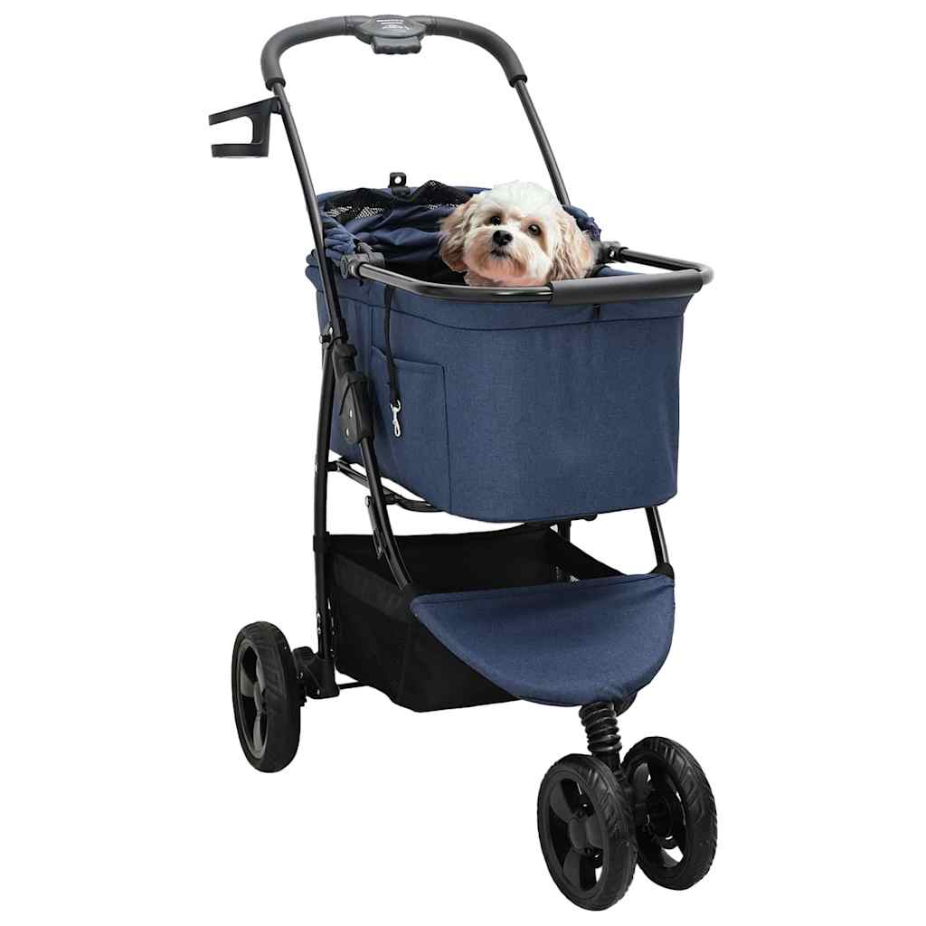 vidaXL Folding Pet Stroller Adjustable Blue 78 x 54 x 101 cm Polyester 2