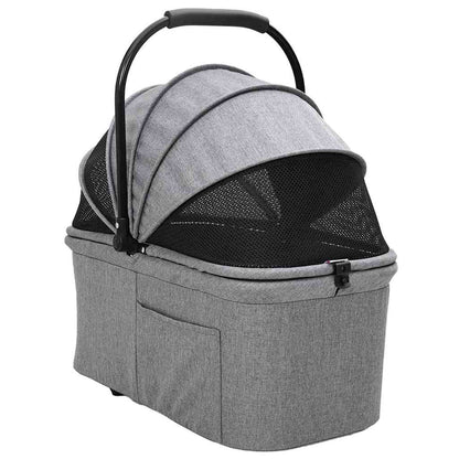 vidaXL Folding Pet Stroller Adjustable Grey 78 x 54 x 101 cm Polyester 4