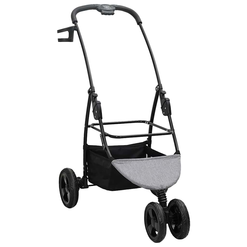 vidaXL Folding Pet Stroller Adjustable Grey 78 x 54 x 101 cm Polyester 5