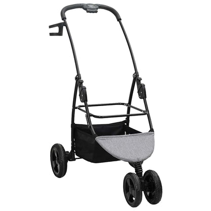 vidaXL Folding Pet Stroller Adjustable Grey 78 x 54 x 101 cm Polyester 5