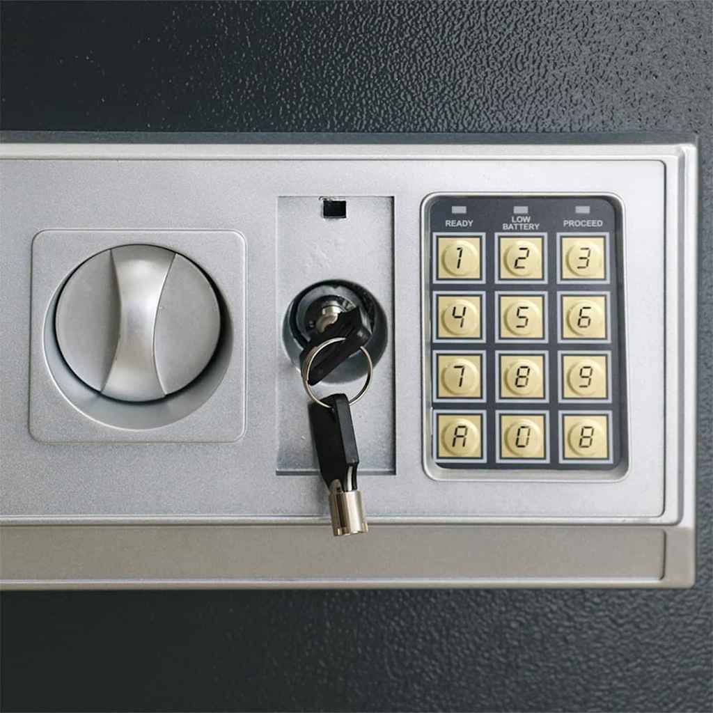 Digital Safe with Lock Dark grey Steel 35 cm 25 cm 25 cm