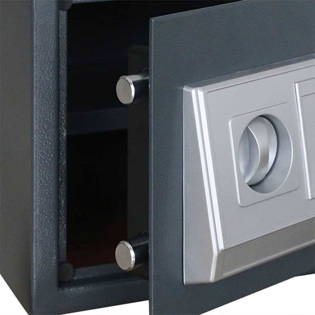 Digital Safe with Lock Dark grey Steel 35 cm 25 cm 25 cm