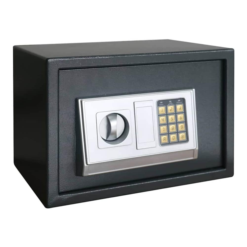 Digital Safe with Lock Dark grey Steel 35 cm 25 cm 25 cm