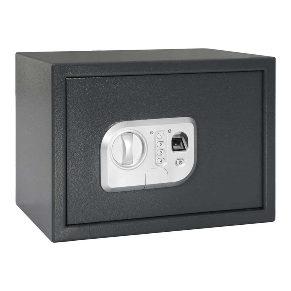 Digital Safe with Fingerprint Dark Grey 25 cm 25 cm 35 cm