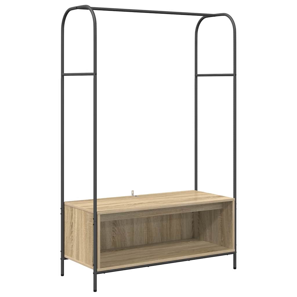 vidaXL Clothes Rack Brown Oak 100 x 44 x 160 cm Engineered Wood 2