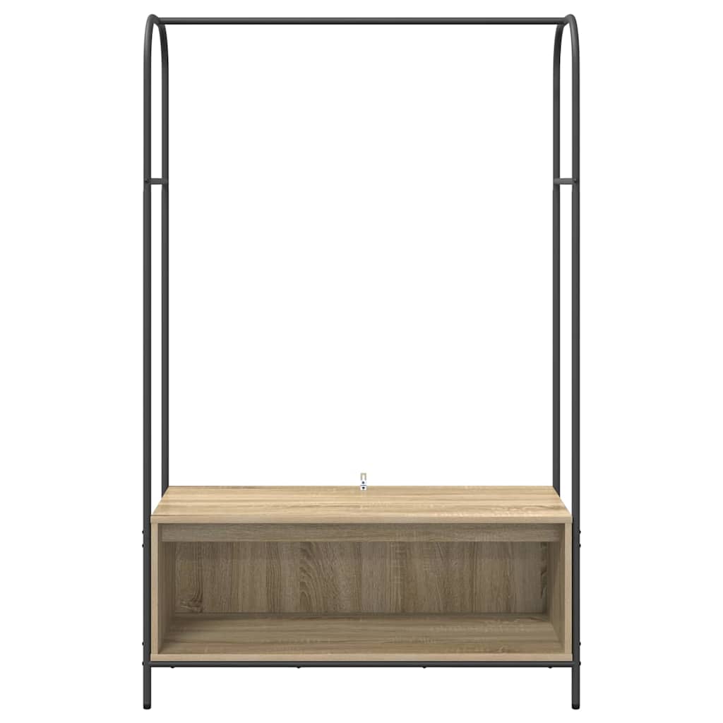 vidaXL Clothes Rack Brown Oak 100 x 44 x 160 cm Engineered Wood 5