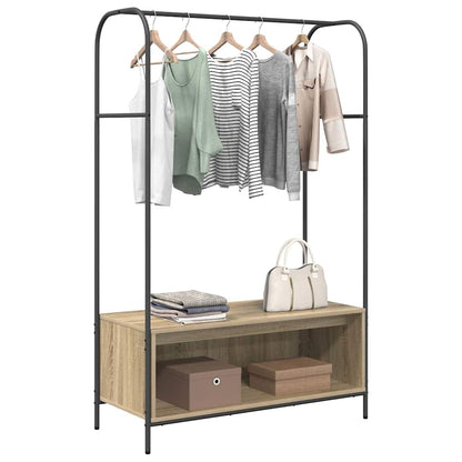 vidaXL Clothes Rack Brown Oak 100 x 44 x 160 cm Engineered Wood 3