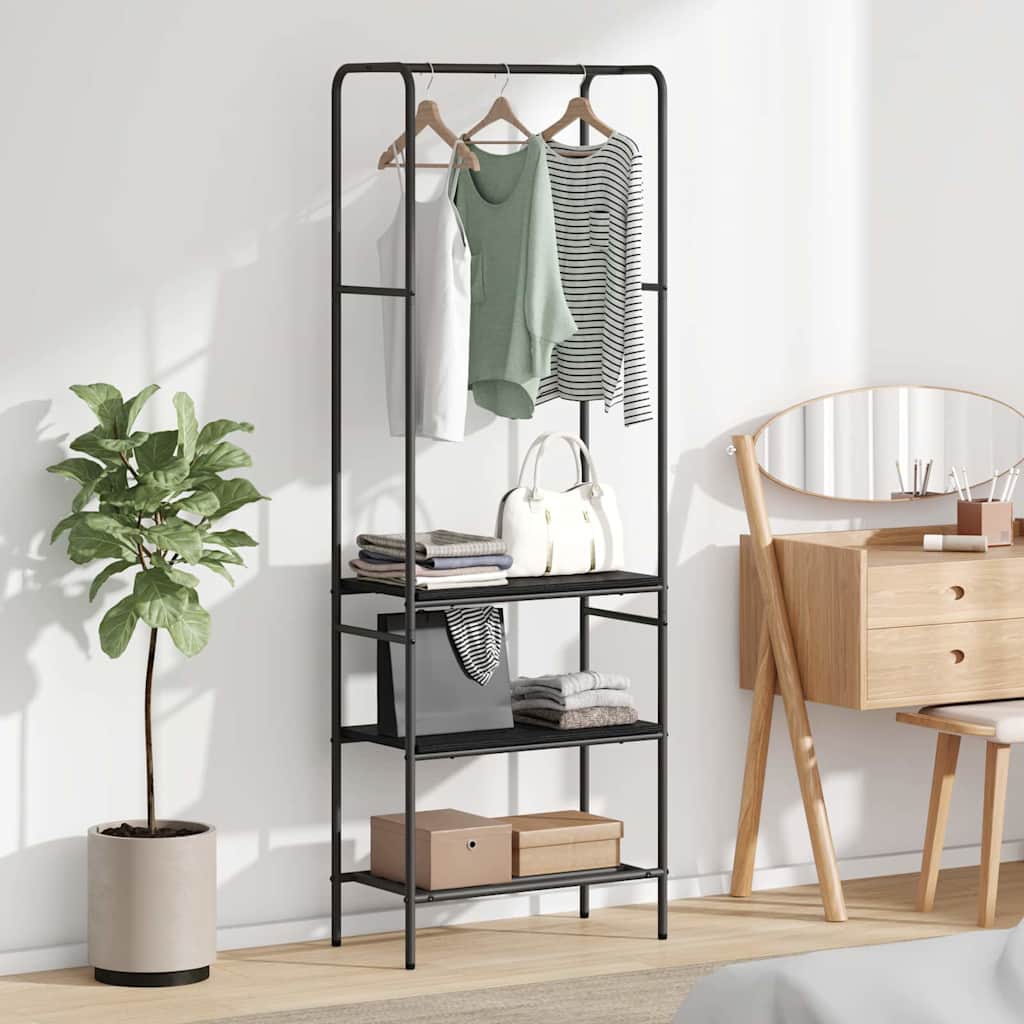 vidaXL Clothes Rack Black Oak 60 x 30 x 171 cm Engineered Wood 1