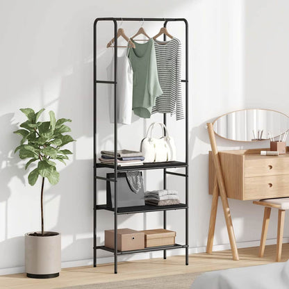 vidaXL Clothes Rack Black Oak 60 x 30 x 171 cm Engineered Wood 1