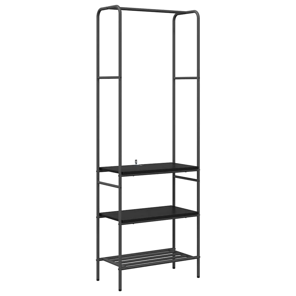 vidaXL Clothes Rack Black Oak 60 x 30 x 171 cm Engineered Wood 2
