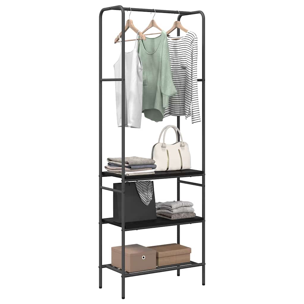 vidaXL Clothes Rack Black Oak 60 x 30 x 171 cm Engineered Wood 3