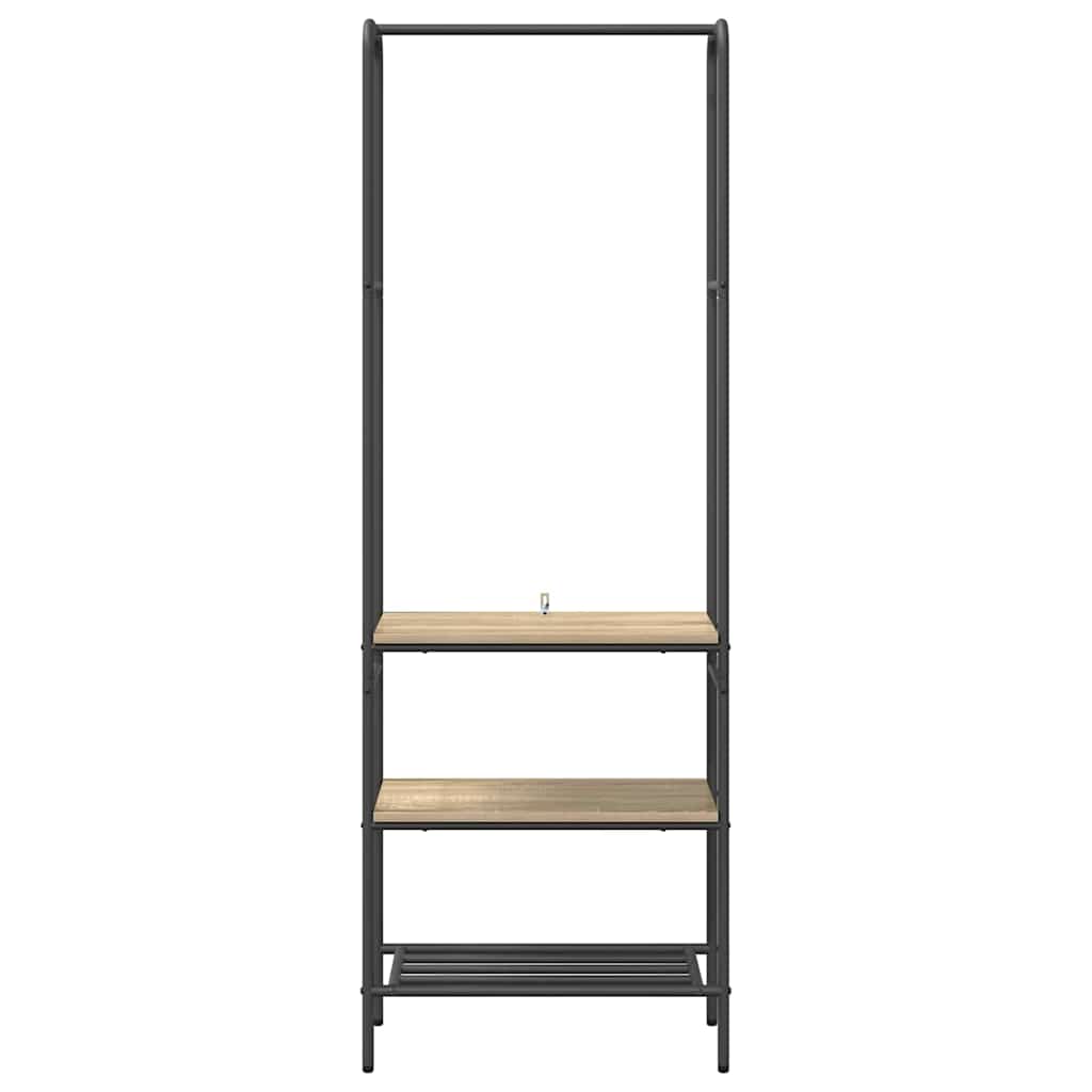 vidaXL Clothes Rack Sonoma Oak 60 x 30 x 171 cm Engineered Wood 5