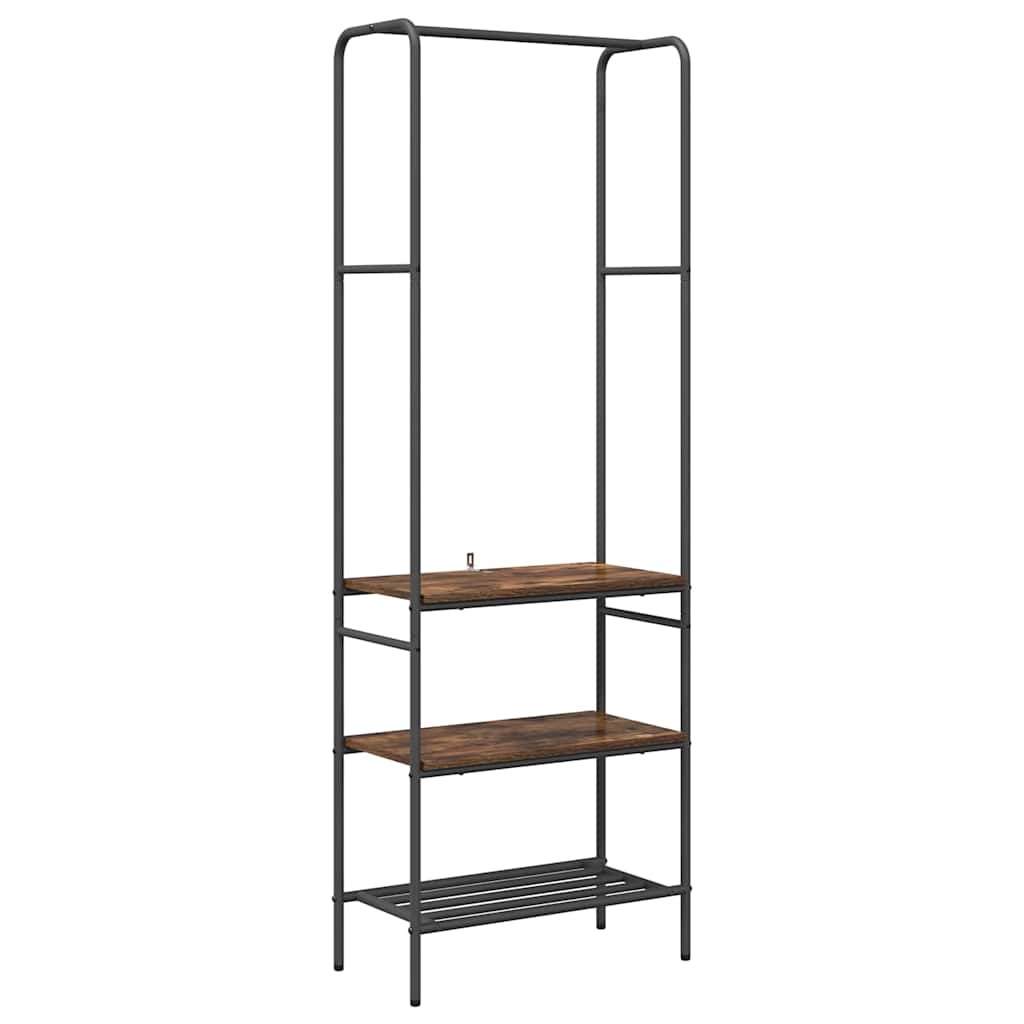 vidaXL Clothes Rack Smoked Oak 60 x 30 x 171 cm Engineered Wood 2