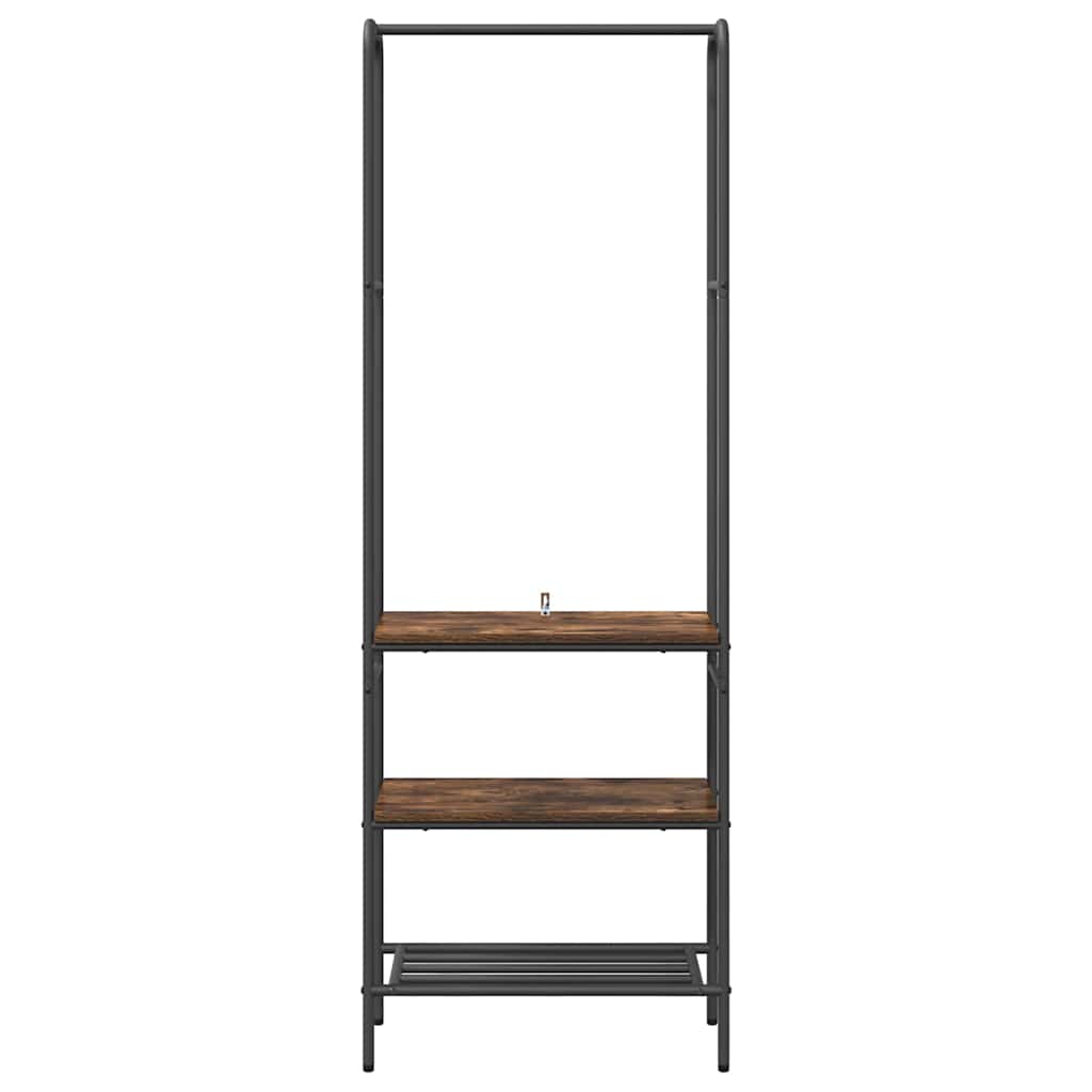 vidaXL Clothes Rack Smoked Oak 60 x 30 x 171 cm Engineered Wood 5