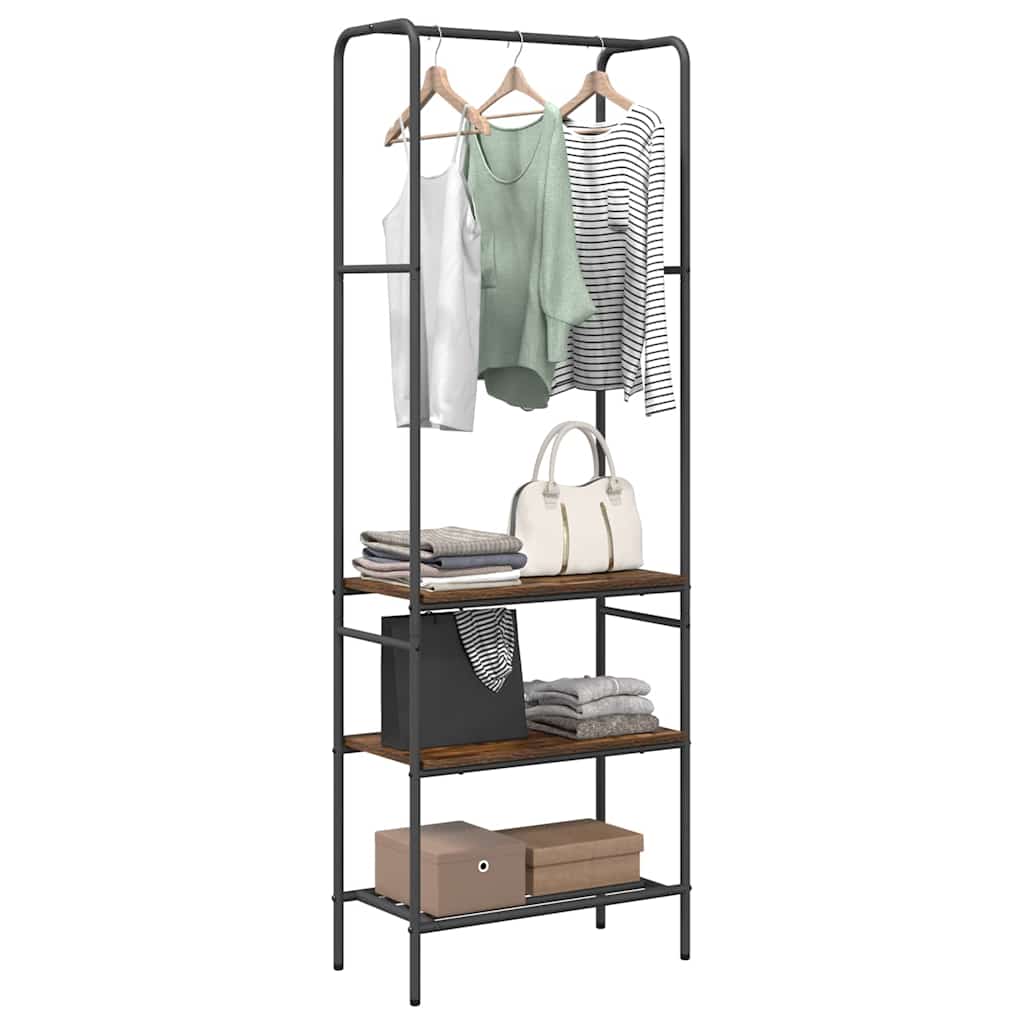 vidaXL Clothes Rack Smoked Oak 60 x 30 x 171 cm Engineered Wood 3