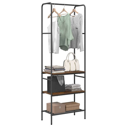 vidaXL Clothes Rack Smoked Oak 60 x 30 x 171 cm Engineered Wood 3