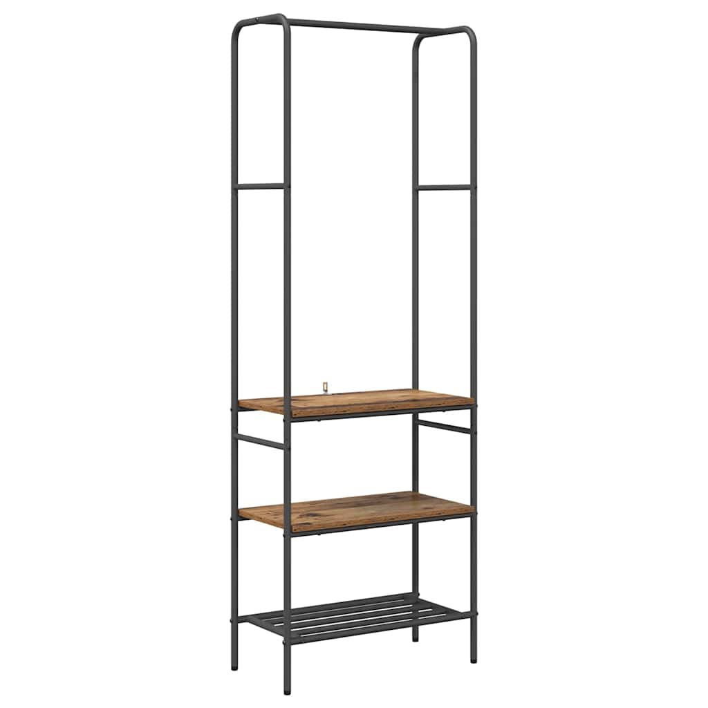 vidaXL Clothes Rack Old wood 60 x 30 x 171 cm Engineered Wood 2