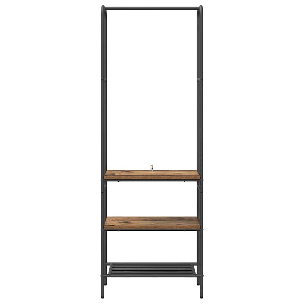 vidaXL Clothes Rack Old wood 60 x 30 x 171 cm Engineered Wood 5