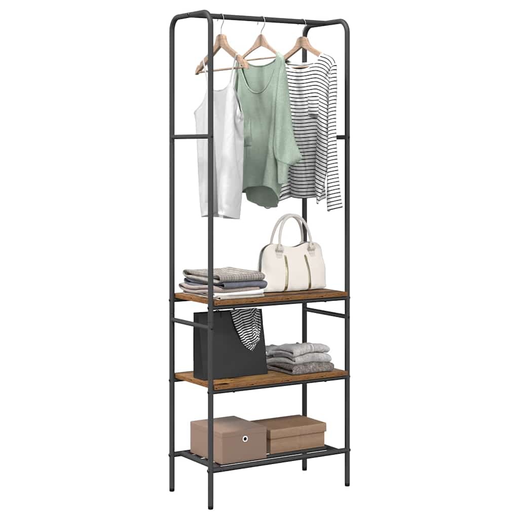 vidaXL Clothes Rack Old wood 60 x 30 x 171 cm Engineered Wood 3