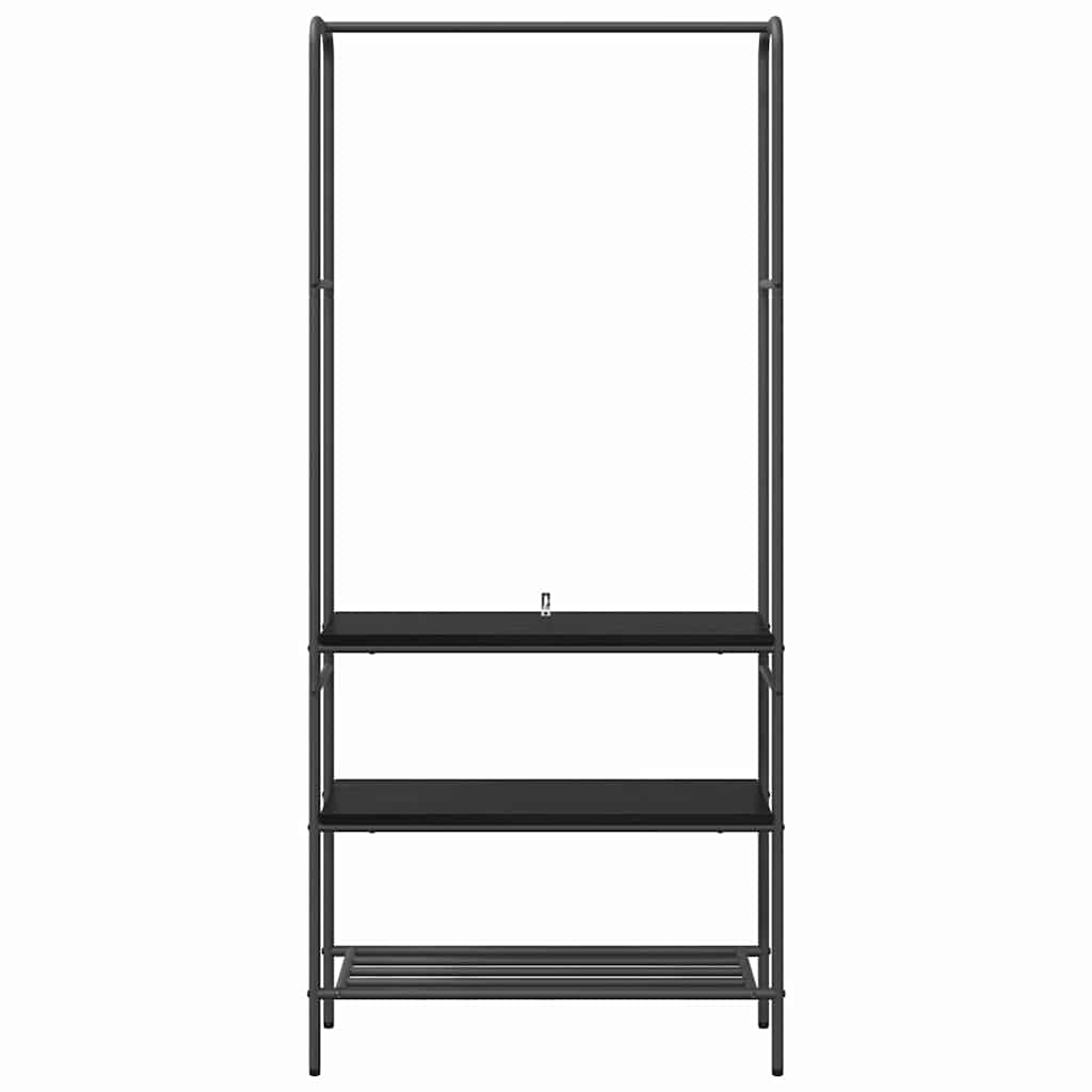 vidaXL Clothes Rack Black Oak 77 x 30 x 171 cm Engineered Wood 5